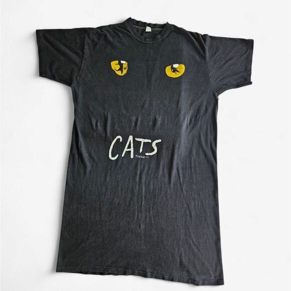 Vintage 1981 Original Cats The Musical Broadway Cotton Sleep Shirt Tee One Size